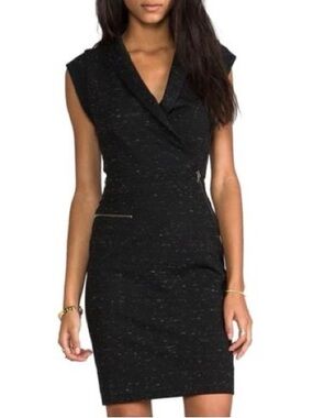 NWT Marc by Marc Jacobs Black Alana Ponte Zipper Dress Size M